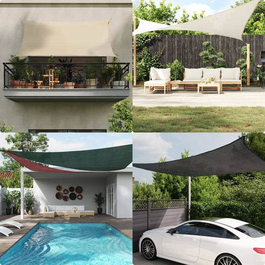 Sunshade Sail 160 g/m² Beige 5x7 m HDPE