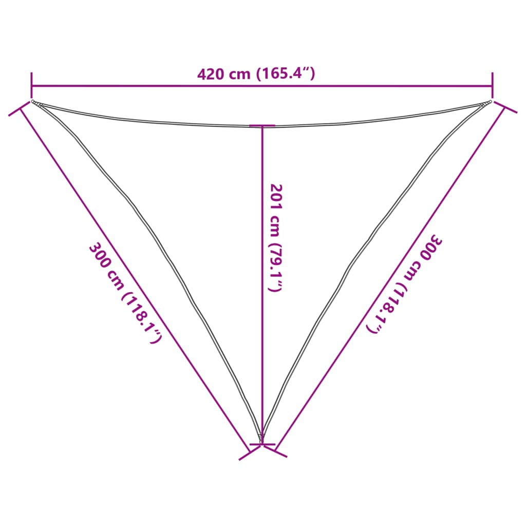 Sunshade Sail 160 g/m² Beige 3x3x4.2 m HDPE