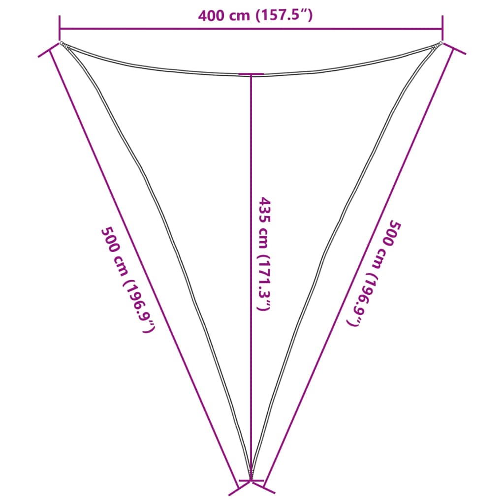 Sunshade Sail 160 g/m² Beige 4x5x5 m HDPE