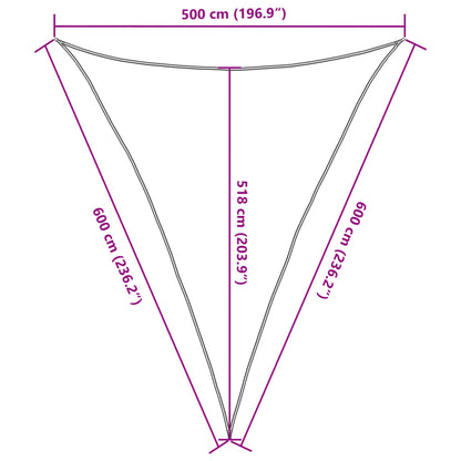 Sunshade Sail 160 g/m² Beige 5x6x6 m HDPE