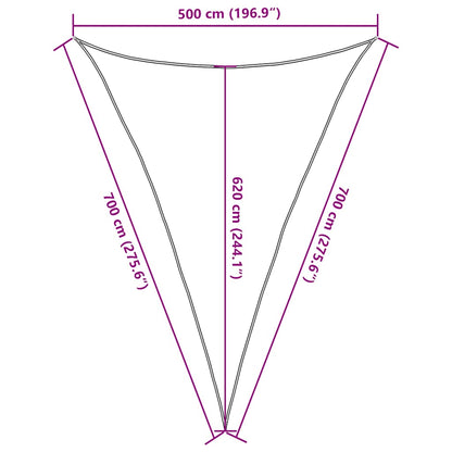 Sunshade Sail 160 g/m² Beige 5x7x7 m HDPE