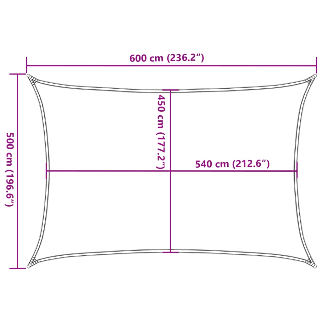 Sunshade Sail 160 g/m² Light Green 5x6 m HDPE