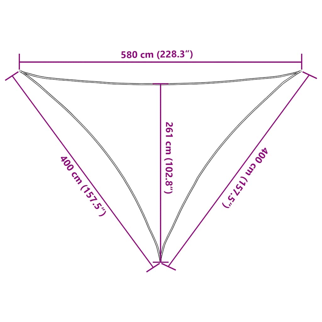 Sunshade Sail 160 g/m² Triangular Blue 4x4x5.8 m HDPE