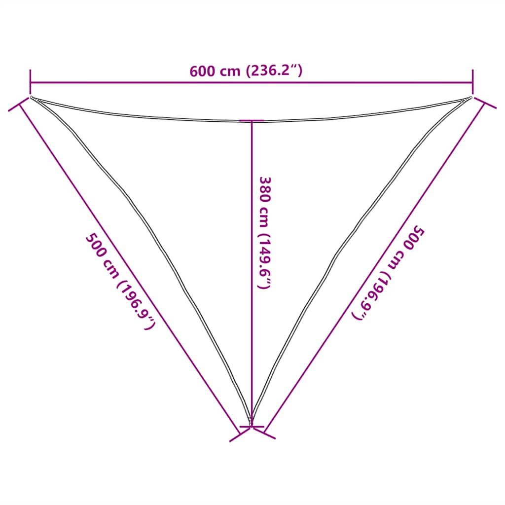 Sunshade Sail 160 g/m² Triangular Blue 5x5x6 m HDPE