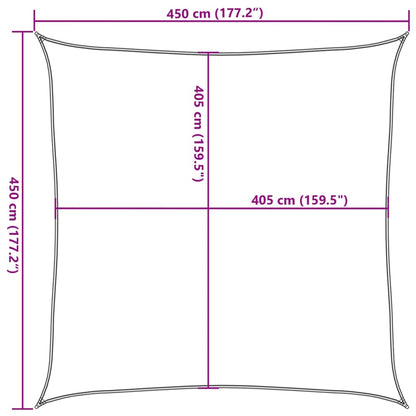 Sunshade Sail 160 g/m² Square Yellow 4.5x4.5 m HDPE