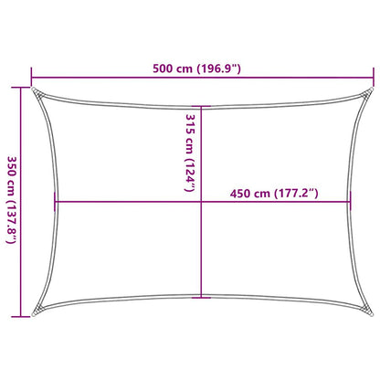 Sunshade Sail 160 g/m² Rectangular Yellow 3.5x5 m HDPE