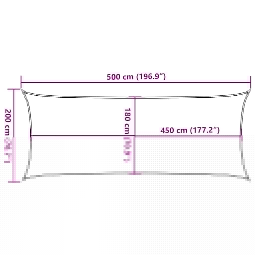 Sunshade Sail 160 g/m² Red 2x5 m HDPE