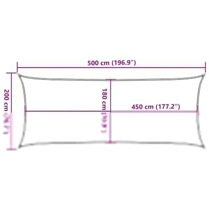 Sunshade Sail 160 g/m² Red 2x5 m HDPE