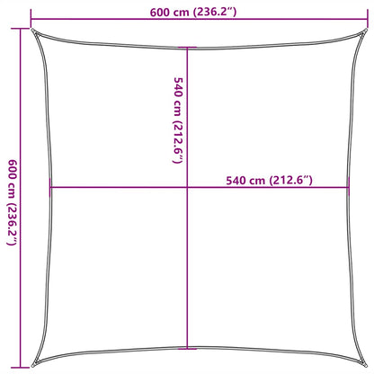Sunshade Sail 160 g/m² Square Orange 6x6 m HDPE