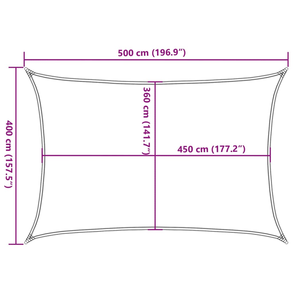 Sunshade Sail 160 g/m² Rectangular Orange 4x5 m HDPE