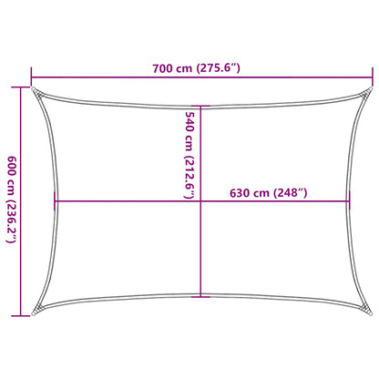 Sunshade Sail 160 g/m² Rectangular Orange 6x7 m HDPE