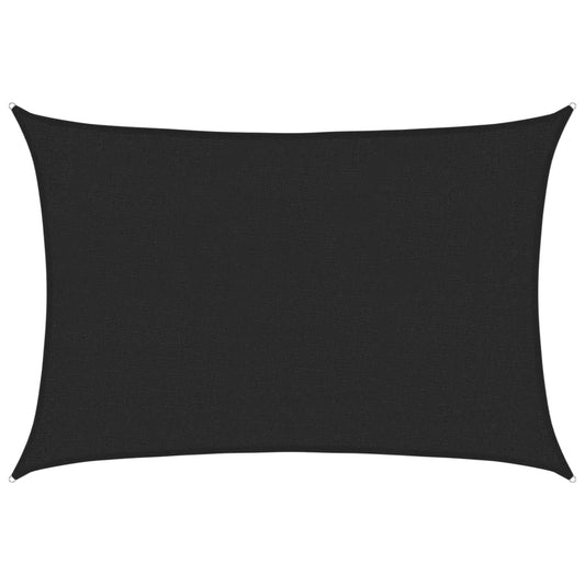 Sunshade Sail 160 g/m² Black 2x3 m HDPE