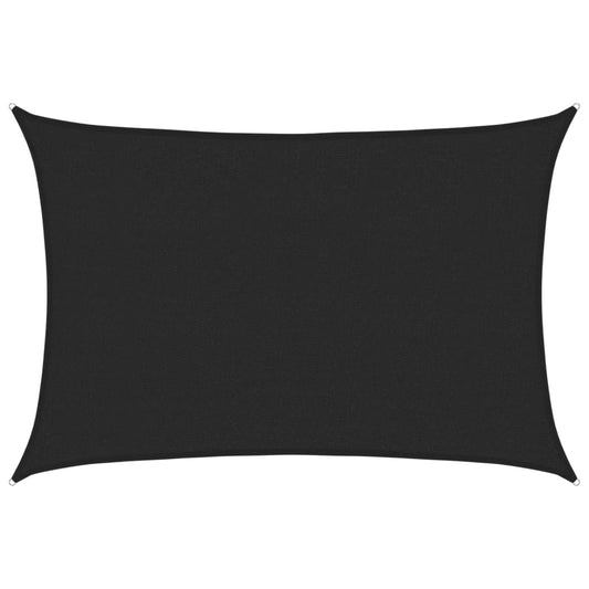 Sunshade Sail 160 g/m² Black 2.5x3.5 m HDPE