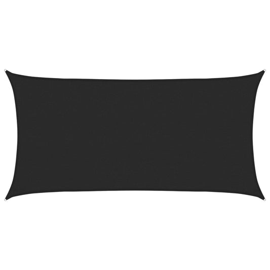 Sunshade Sail 160 g/m² Black 2.5x5 m HDPE