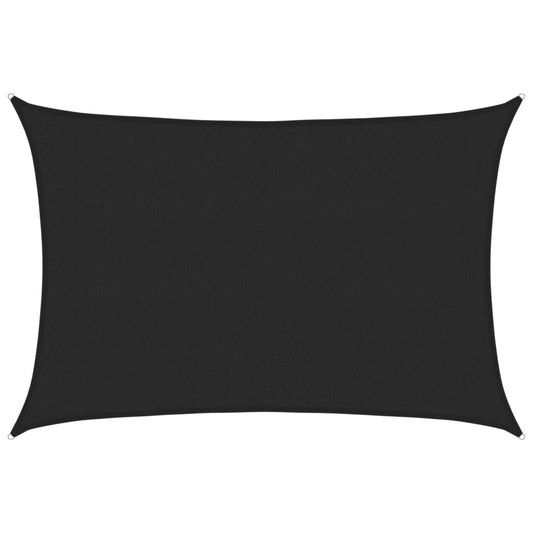 Sunshade Sail 160 g/m² Black 3x5 m HDPE