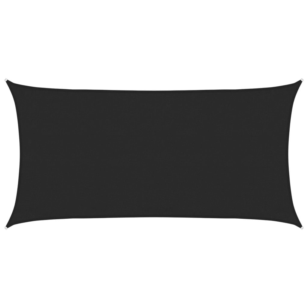 Sunshade Sail 160 g/m² Black 3x6 m HDPE