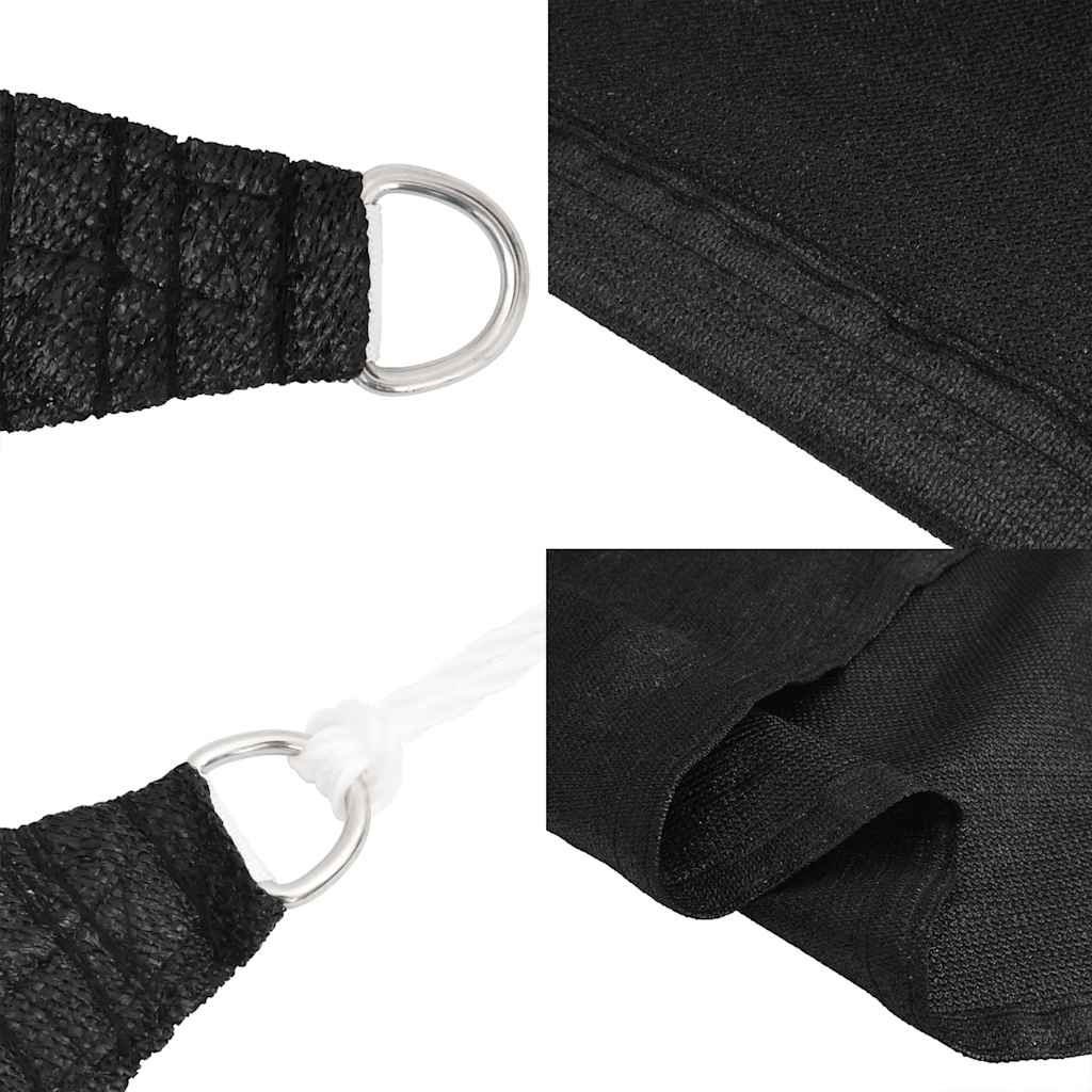 Sunshade Sail 160 g/m² Triangular Black 3x4x4 m HDPE