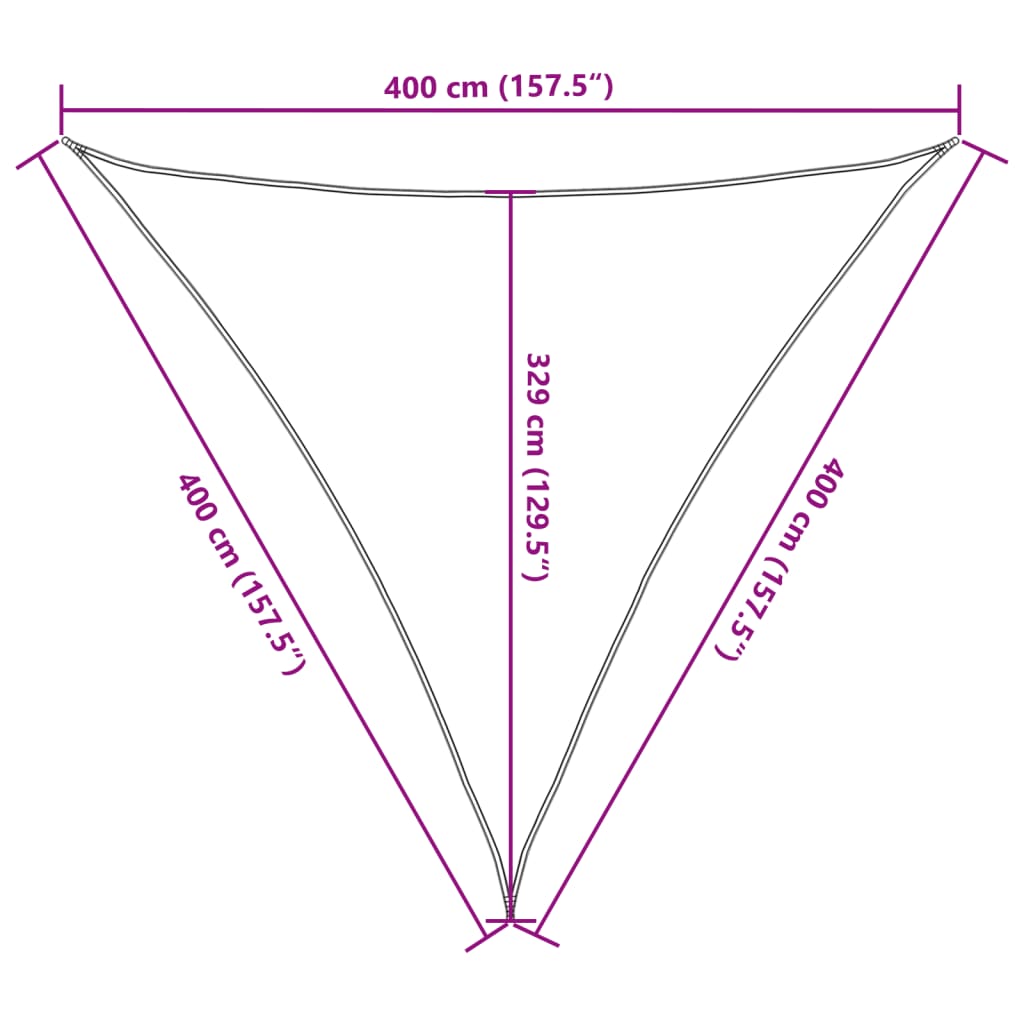 Sunshade Sail 160 g/m² Black 4x4x4 m HDPE