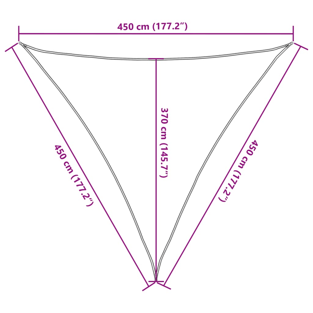 Sunshade Sail 160 g/m² Black 4.5x4.5x4.5 m HDPE