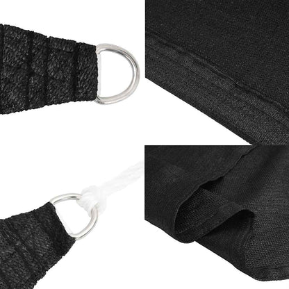 Sunshade Sail 160 g/m² Triangular Black 5x7x7 m HDPE