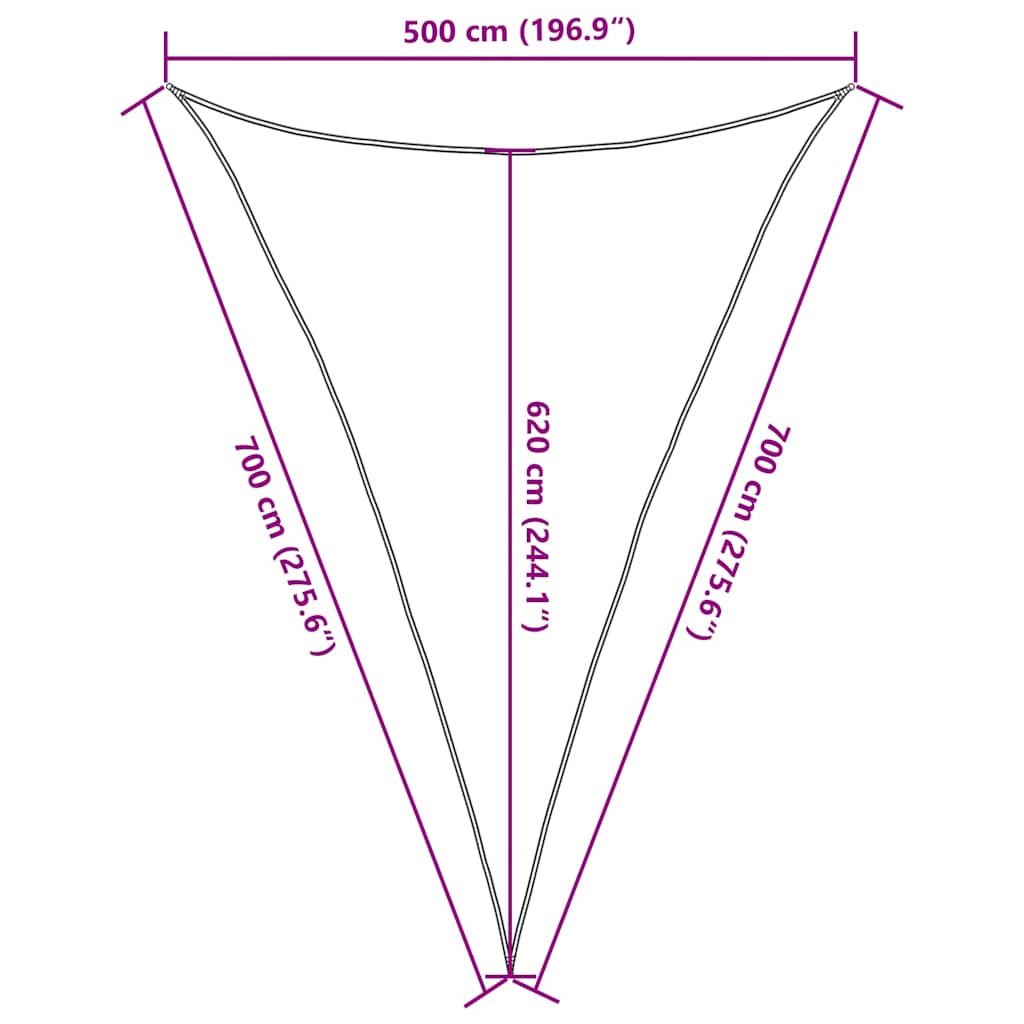 Sunshade Sail 160 g/m² Triangular Black 5x7x7 m HDPE