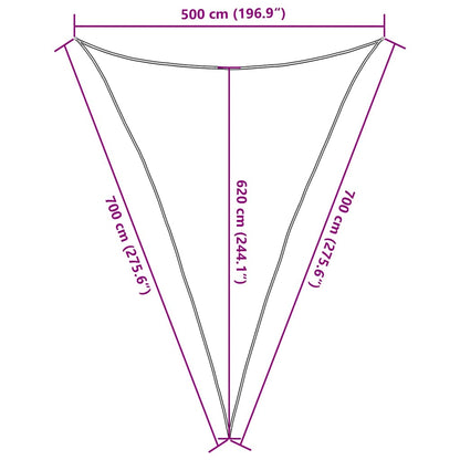 Sunshade Sail 160 g/m² Triangular Black 5x7x7 m HDPE