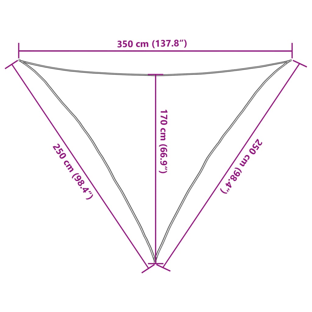 Sunshade Sail 160 g/m² Brown 2.5x2.5x3.5 m HDPE