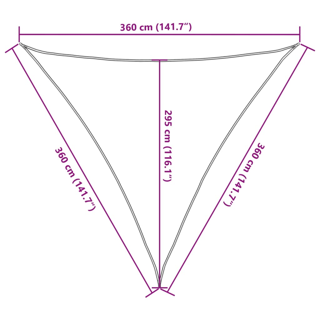 Sunshade Sail 160 g/m² Brown 3.6x3.6x3.6 m HDPE