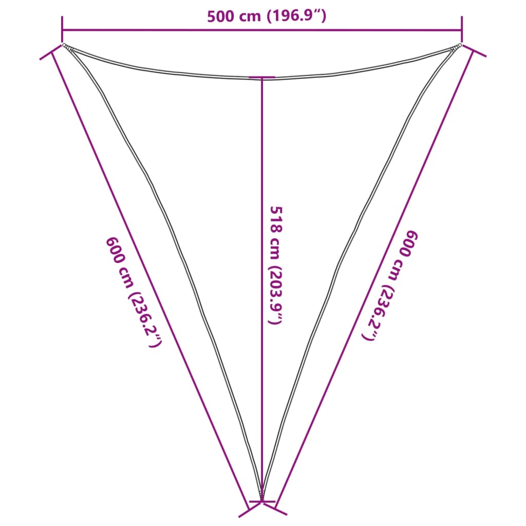 Sunshade Sail 160 g/m² Brown 5x6x6 m HDPE