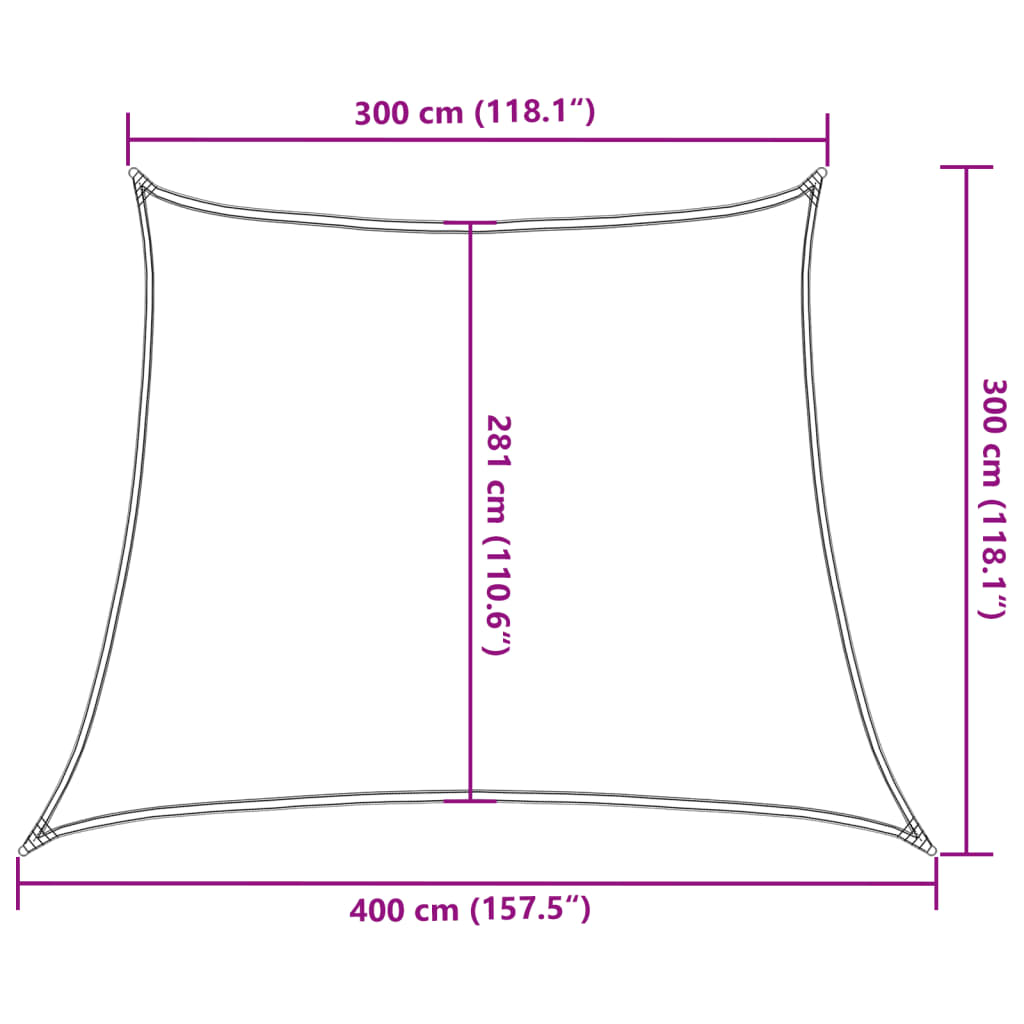 Sunshade Sail 160 g/m² Brown 3/4x3 m HDPE