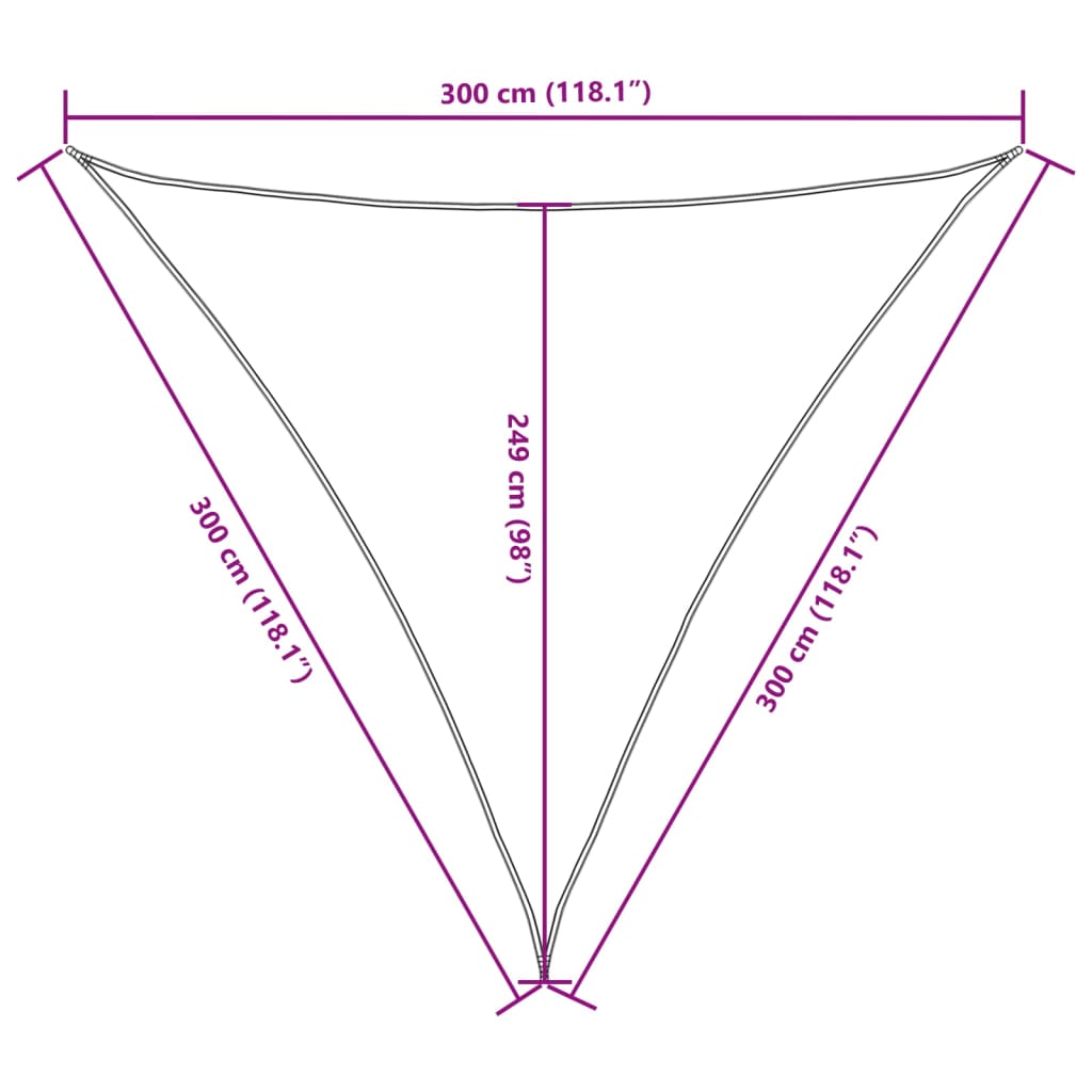 Sunshade Sail Oxford Fabric Triangular 3x3x3 m Anthracite