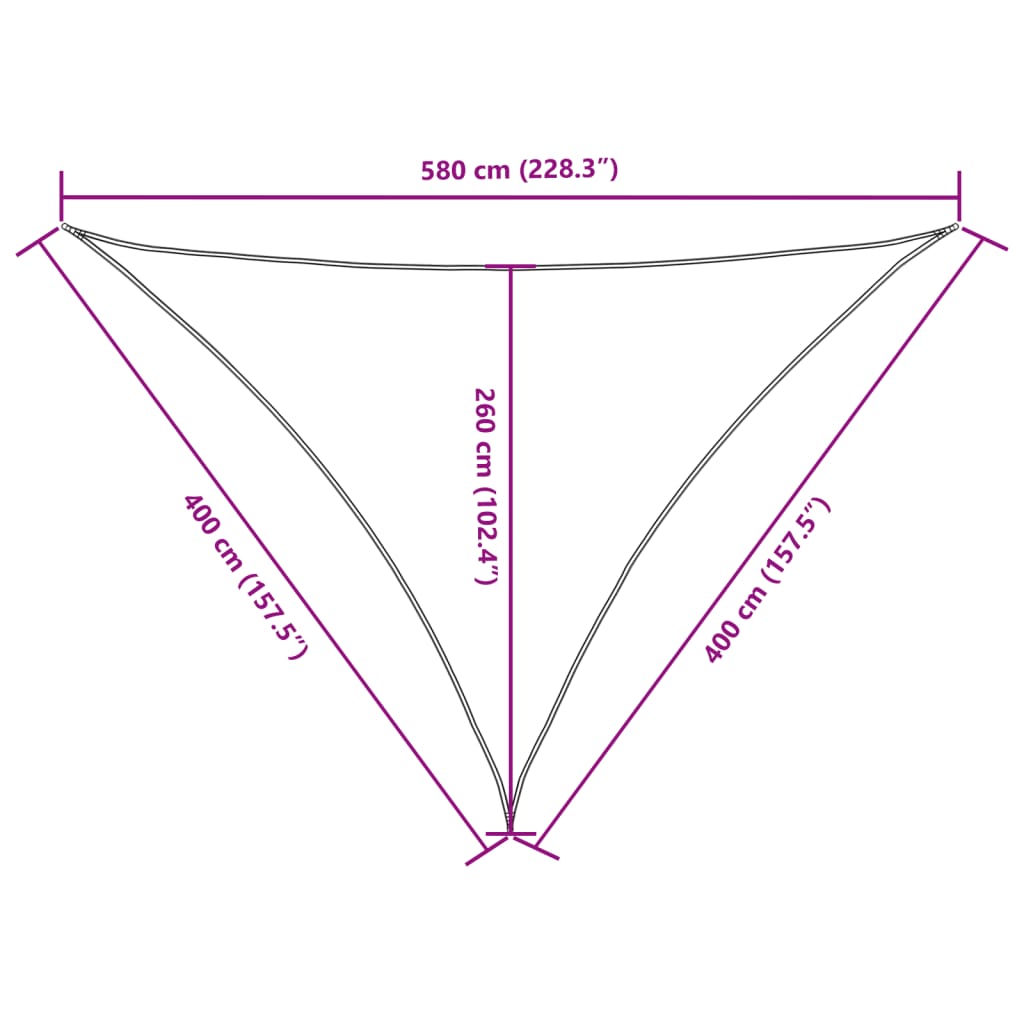 Sunshade Sail Oxford Fabric Triangular 4x4x5.8 m Anthracite