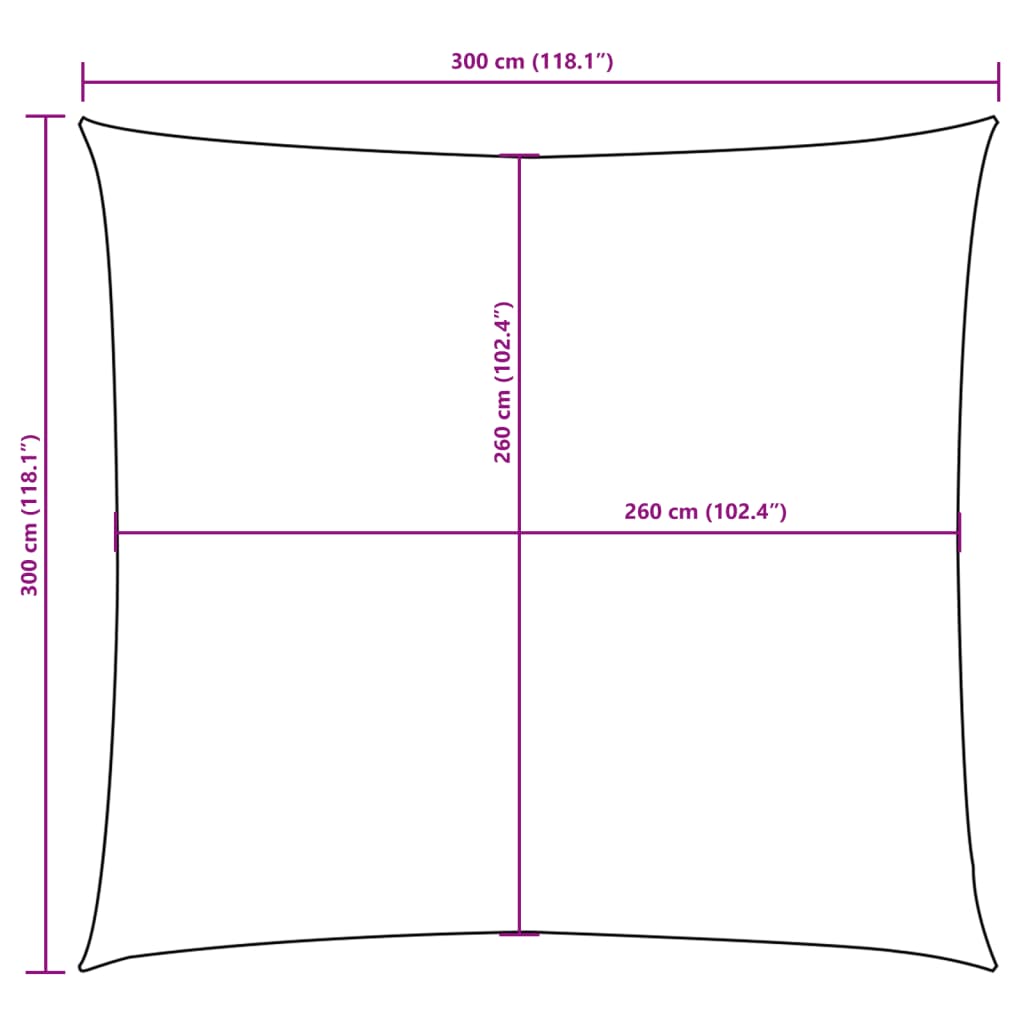 Sunshade Sail Oxford Fabric Square 3x3 m Beige