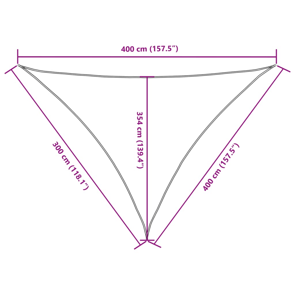 Sunshade Sail Oxford Fabric Triangular 3x4x4 m Beige