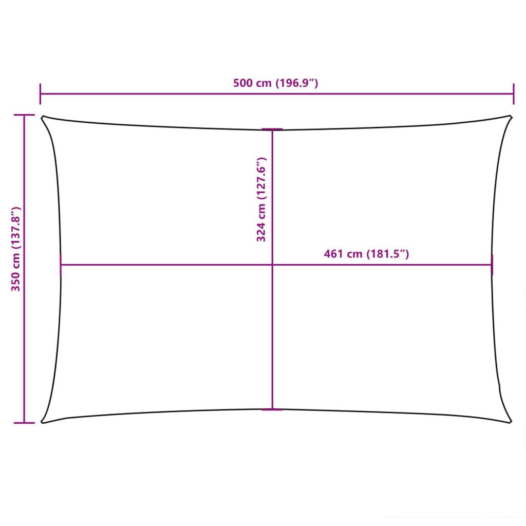 Sunshade Sail Oxford Fabric Rectangular 3.5x5 m Cream