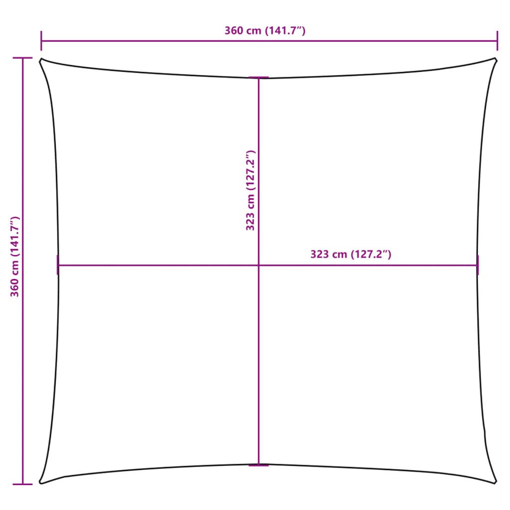Sunshade Sail Oxford Fabric Square 3.6x3.6 m Dark Green
