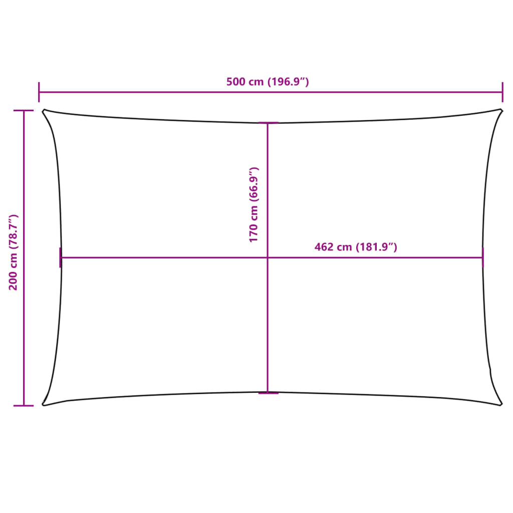 Sunshade Sail Oxford Fabric Rectangular 2x5 m Dark Green