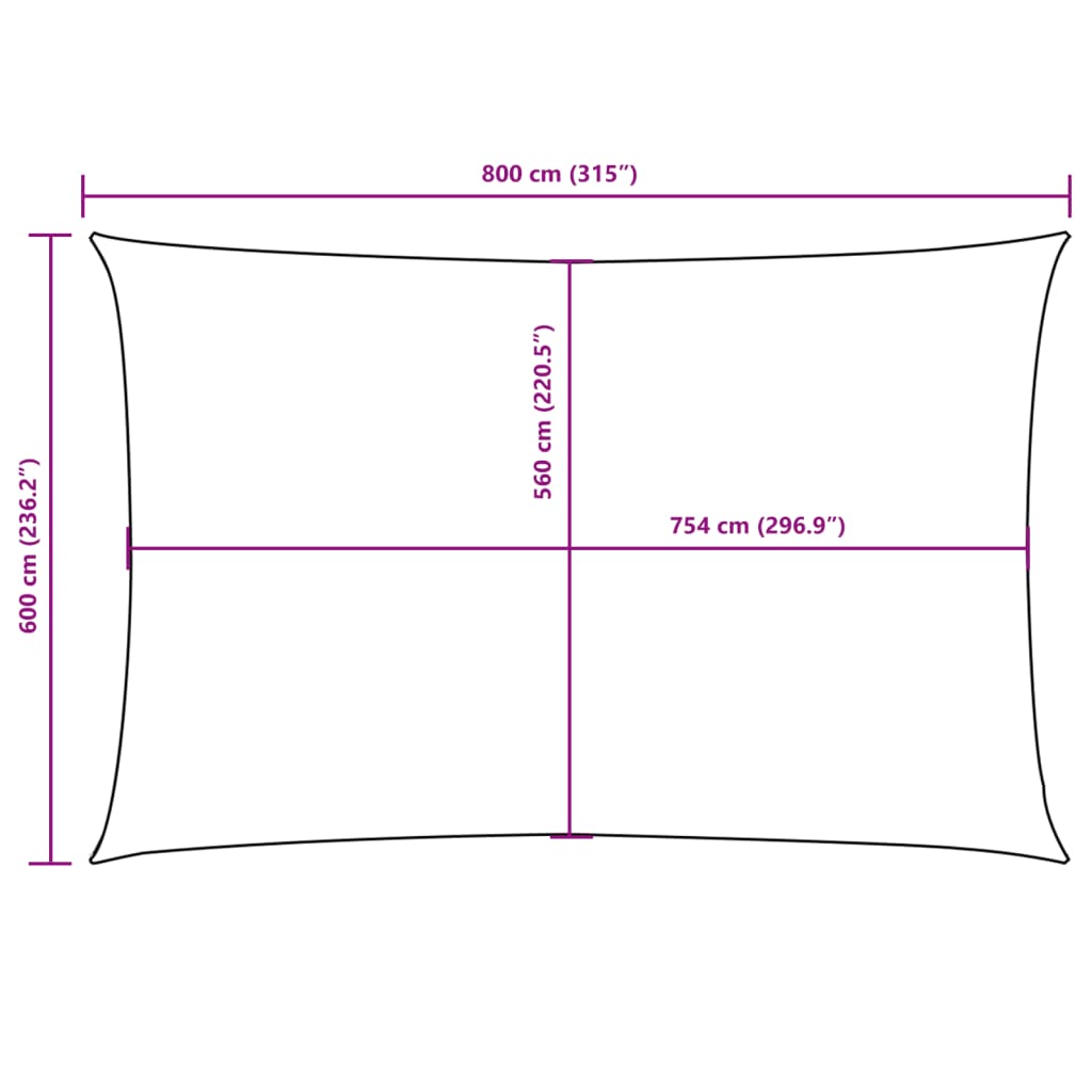 Sunshade Sail Oxford Fabric Rectangular 6x8 m Blue