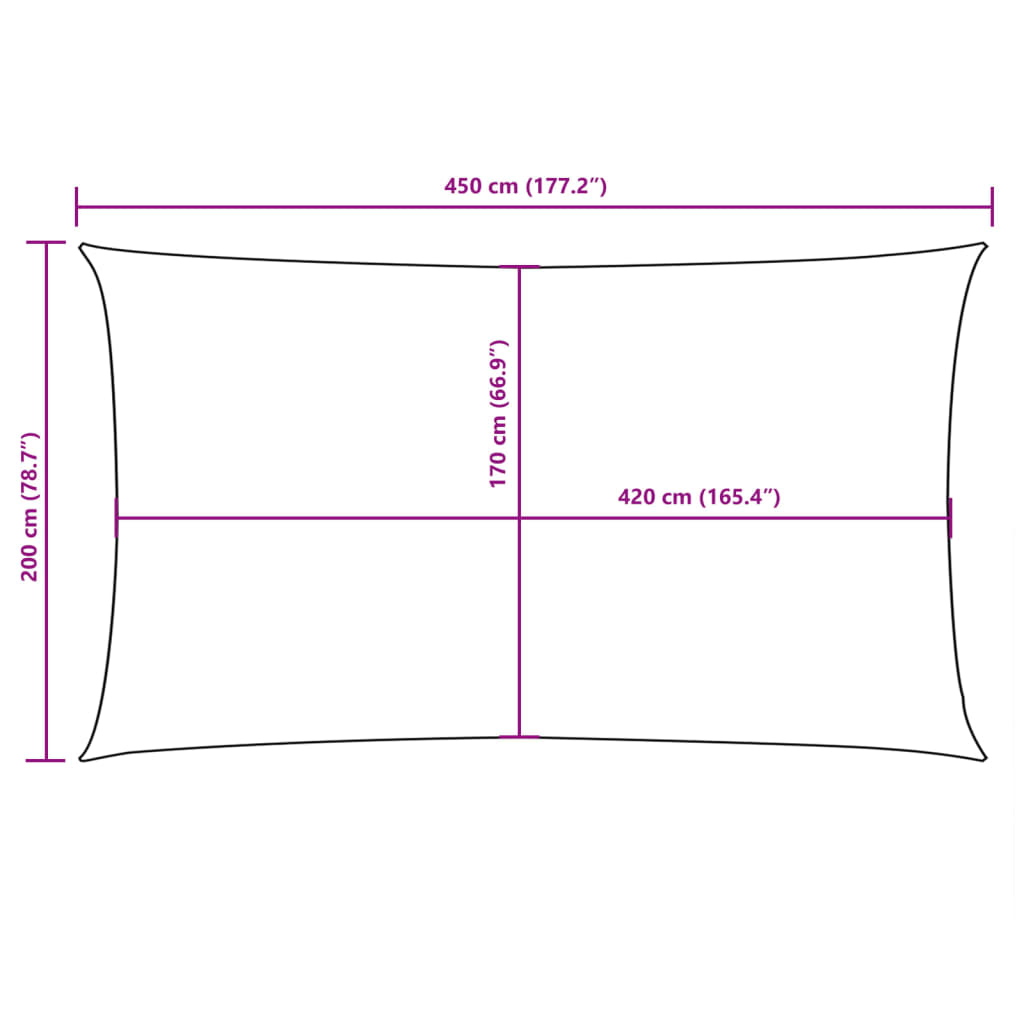 Sunshade Sail Oxford Fabric Rectangular 2x4.5 m Yellow