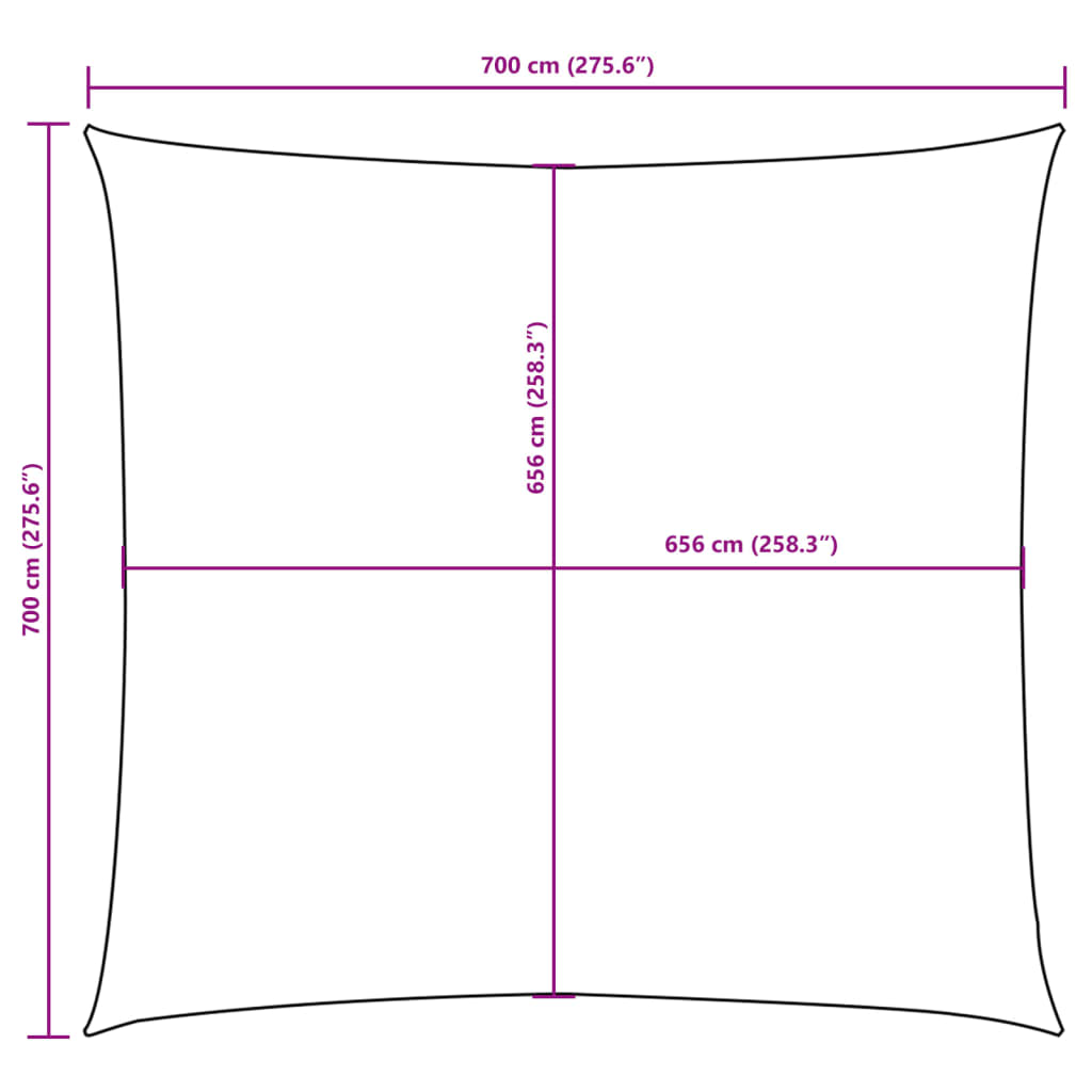 Sunshade Sail Oxford Fabric Square 7x7 m Red