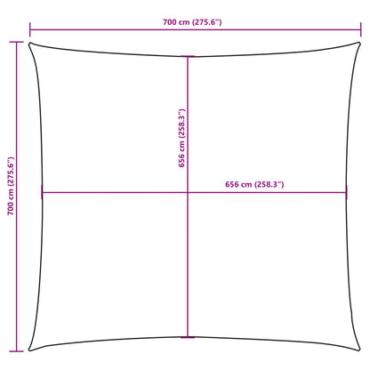 Sunshade Sail Oxford Fabric Square 7x7 m Red