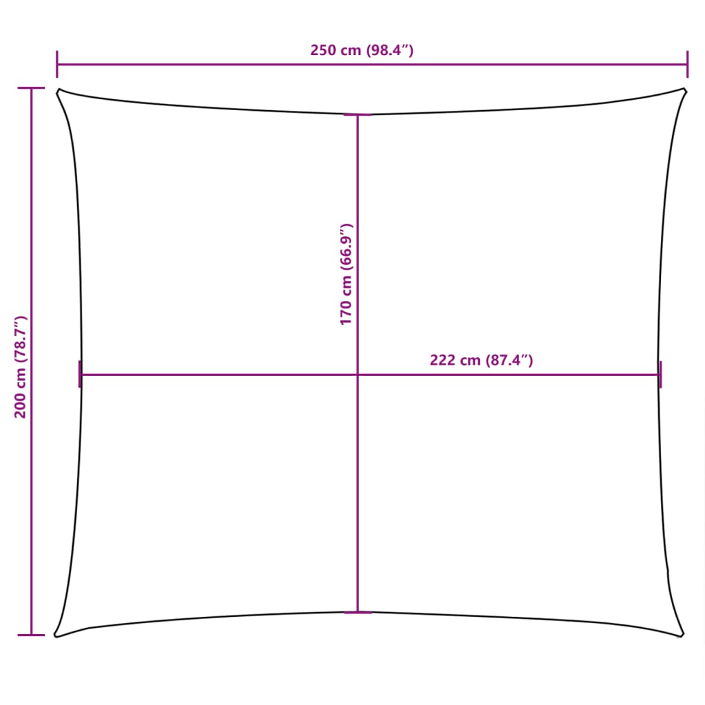 Sunshade Sail Oxford Fabric Rectangular 2x2.5 m Red
