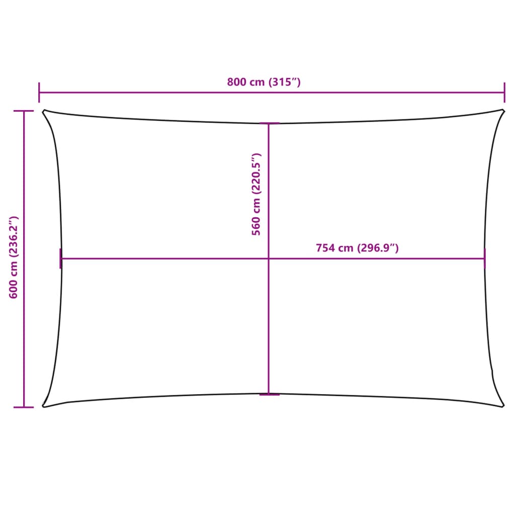 Sunshade Sail Oxford Fabric Rectangular 6x8 m Red