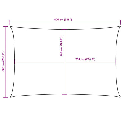 Sunshade Sail Oxford Fabric Rectangular 6x8 m Red