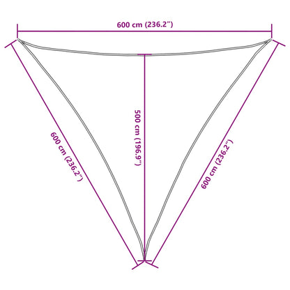 Sunshade Sail Oxford Fabric Triangular 6x6x6 m Red