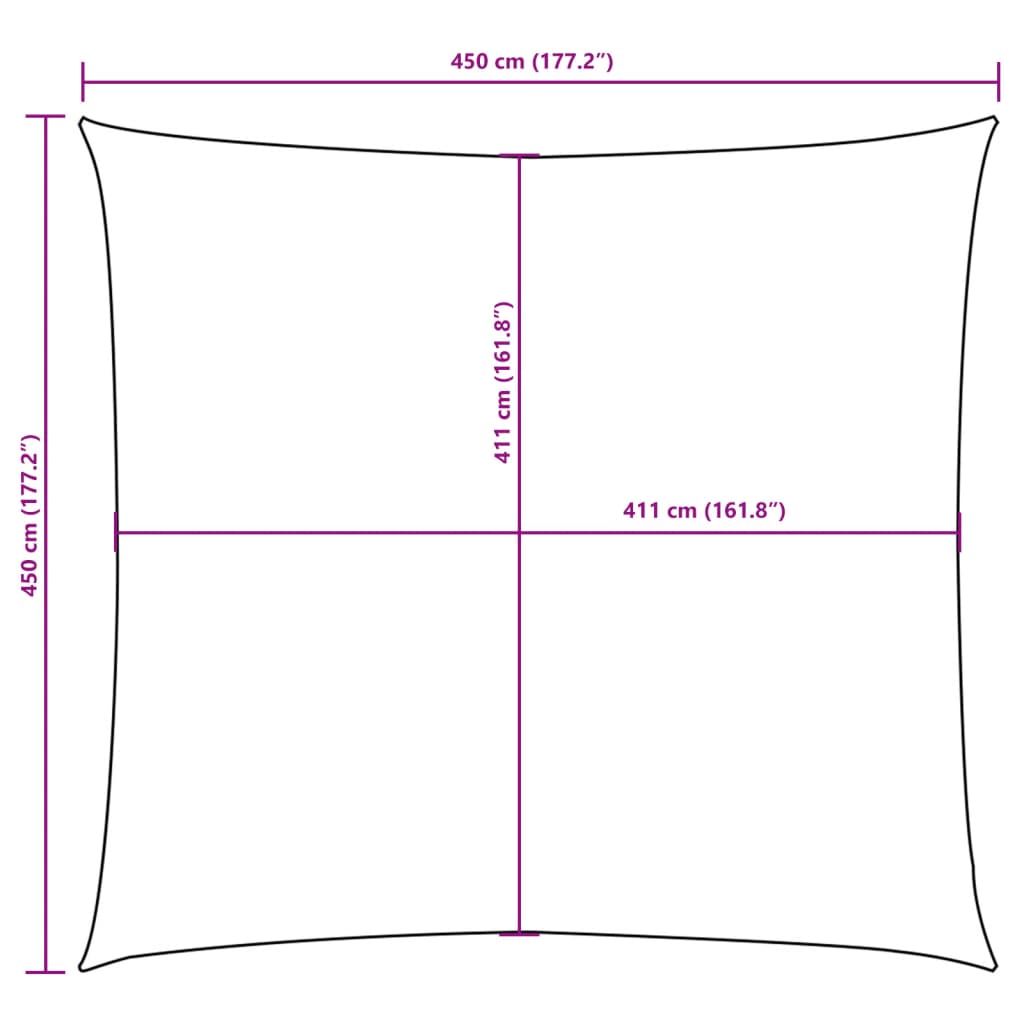 Sunshade Sail Oxford Fabric Square 4.5x4.5 m Black