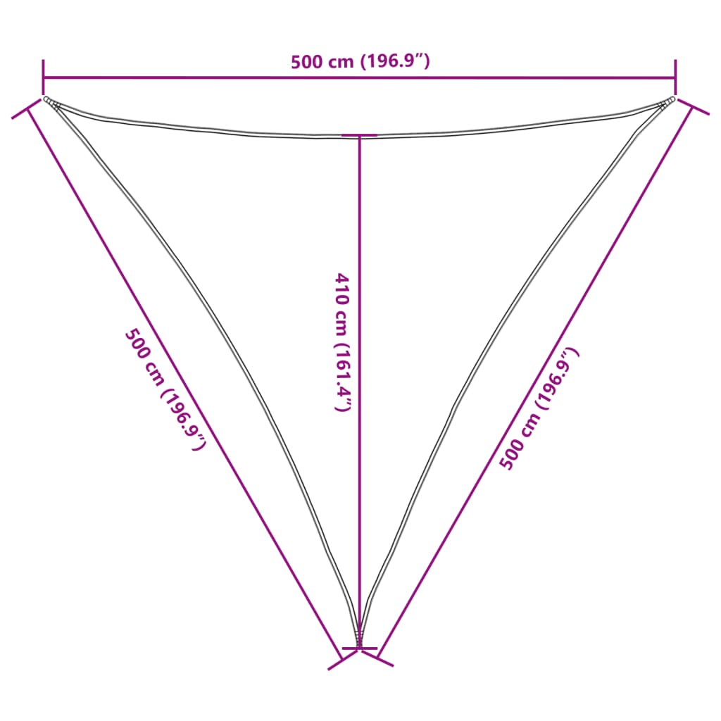 Sunshade Sail Oxford Fabric Triangular 5x5x5 m Brown