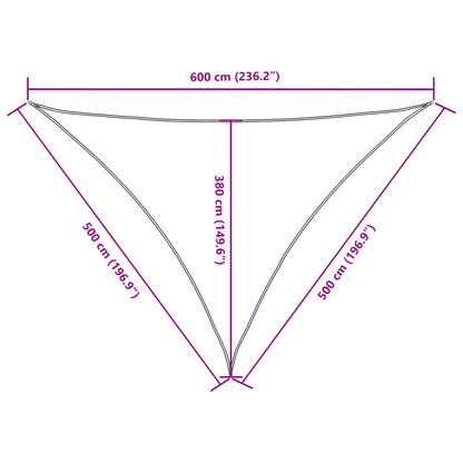 Sunshade Sail Oxford Fabric Triangular 5x5x6 m Brown
