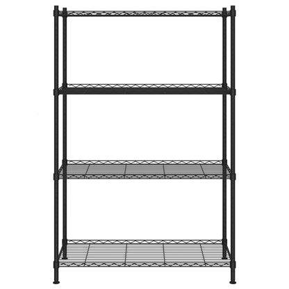4-Tier Storage Shelf 90x35x137 cm Black 200 kg