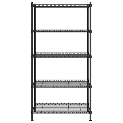5-Tier Storage Shelf 90x35x180 cm Black 250 kg